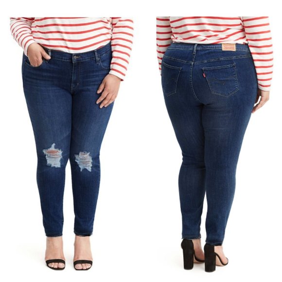 Levi's Denim - Levi's Women's 711 Plus Size Ripped Hide and Seek Skinny Jeans -24W